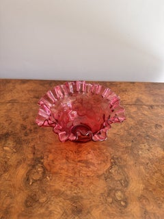 Pretty antique cranberry glass bowl