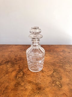 Quality antique Edwardian cut glass decanter