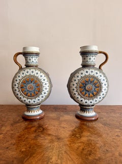 Paire d'aiguières anciennes Villeroy & Boch du XIXe siècle, de très belle qualité