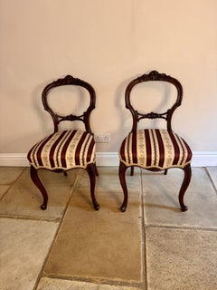 Stunning quality set of six antique Victorian walnut dining chairs