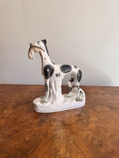 Large antique Victorian Staffordshire greyhound