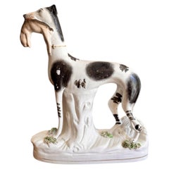 Large antique Victorian Staffordshire greyhound