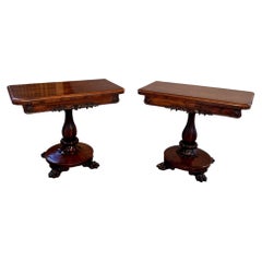 Outstanding quality pair of antique William IV rosewood card tables