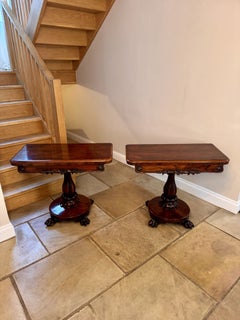 Outstanding quality pair of antique William IV rosewood card tables