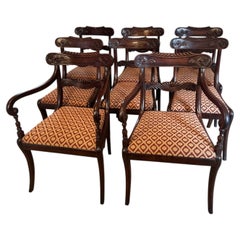 Fantastic quality set of eight antique Regency mahogany dining chairs