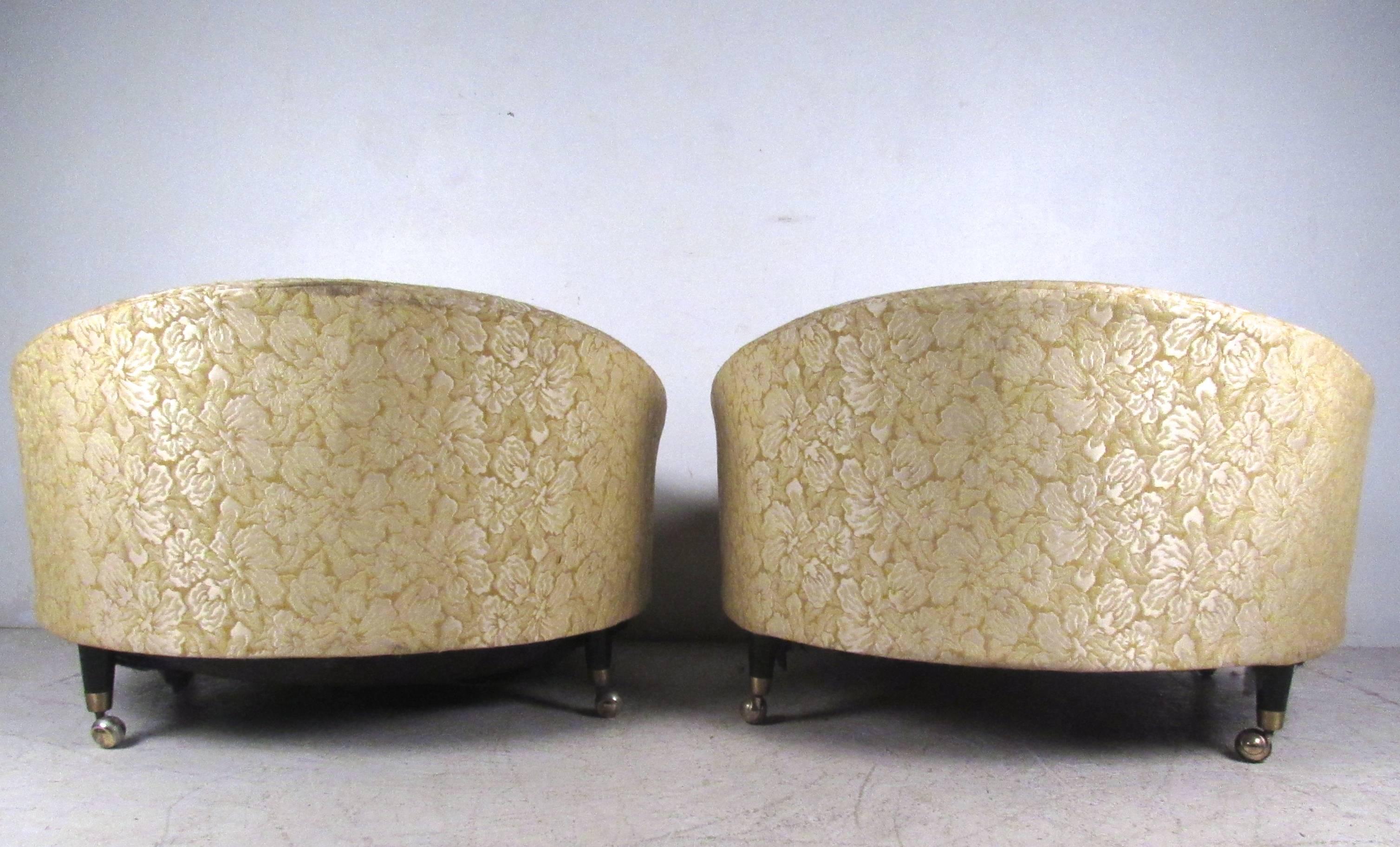 Mid-Century Modern Pair of Midcentury Adrian Pearsall Style Circle Lounge Chairs For Sale