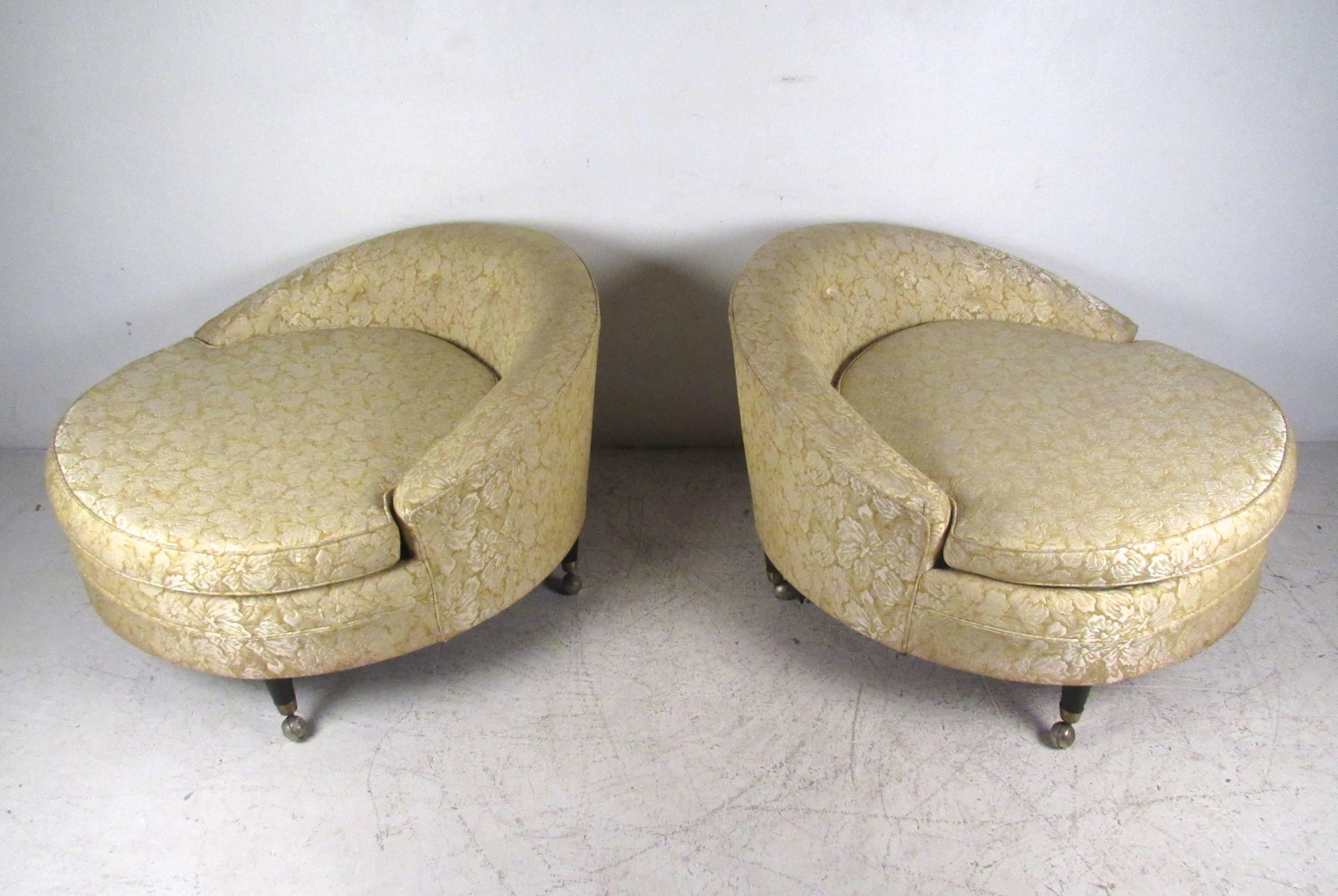 Mid-20th Century Pair of Midcentury Adrian Pearsall Style Circle Lounge Chairs For Sale