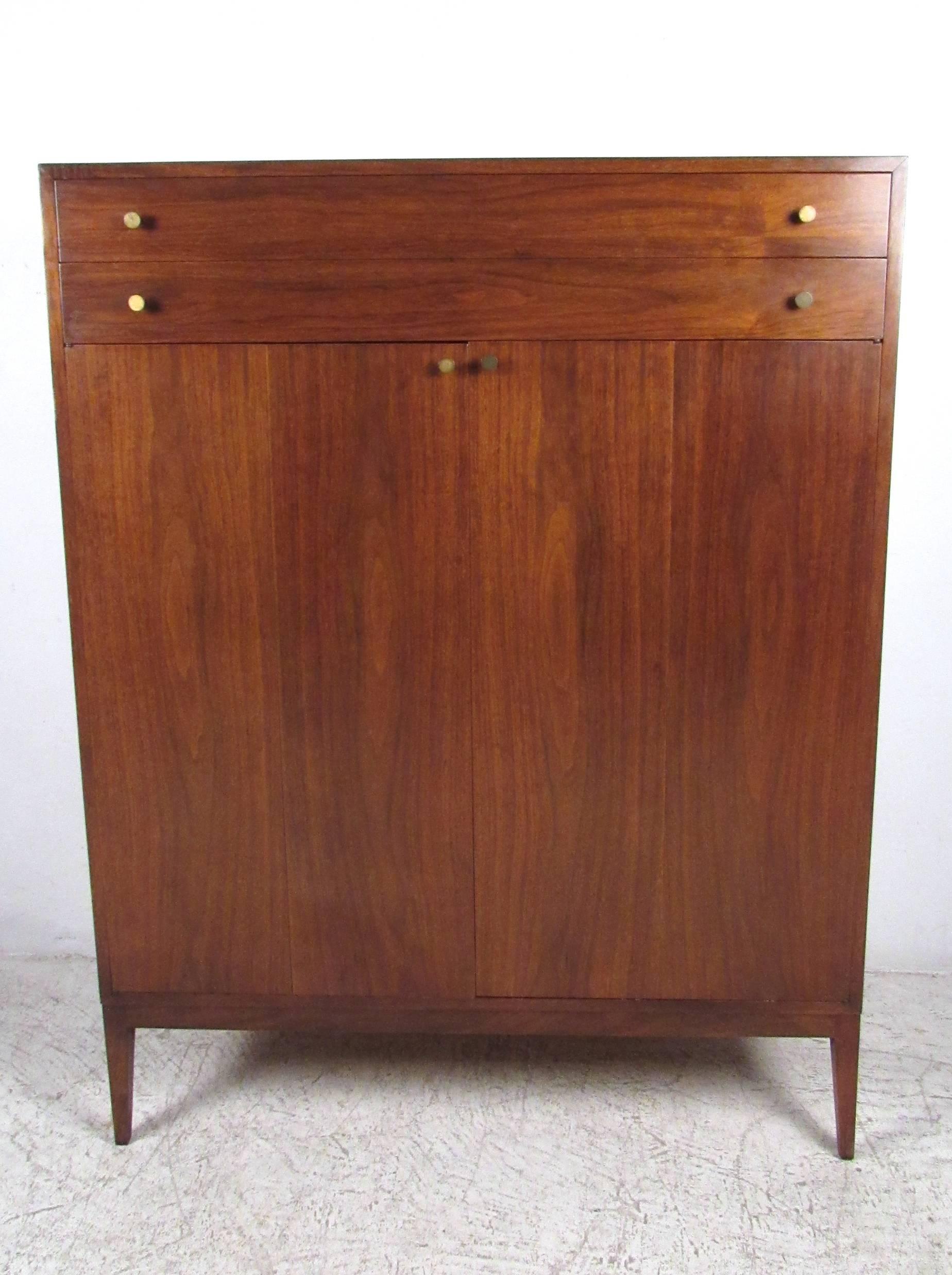 Mid-Century Modern Tall Vintage Armoire Dresser in the Style of Paul McCobb