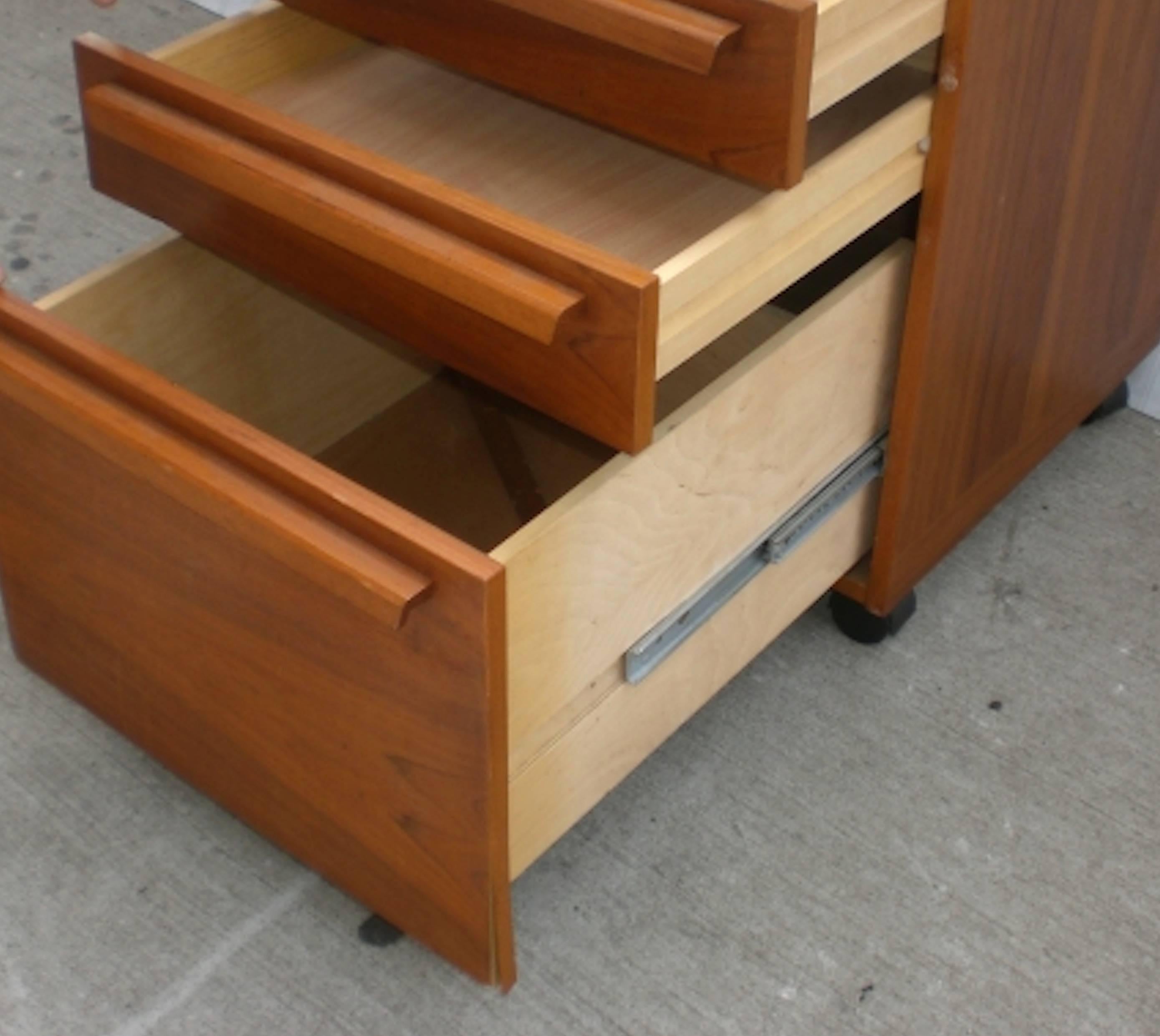 teak filing cabinet
