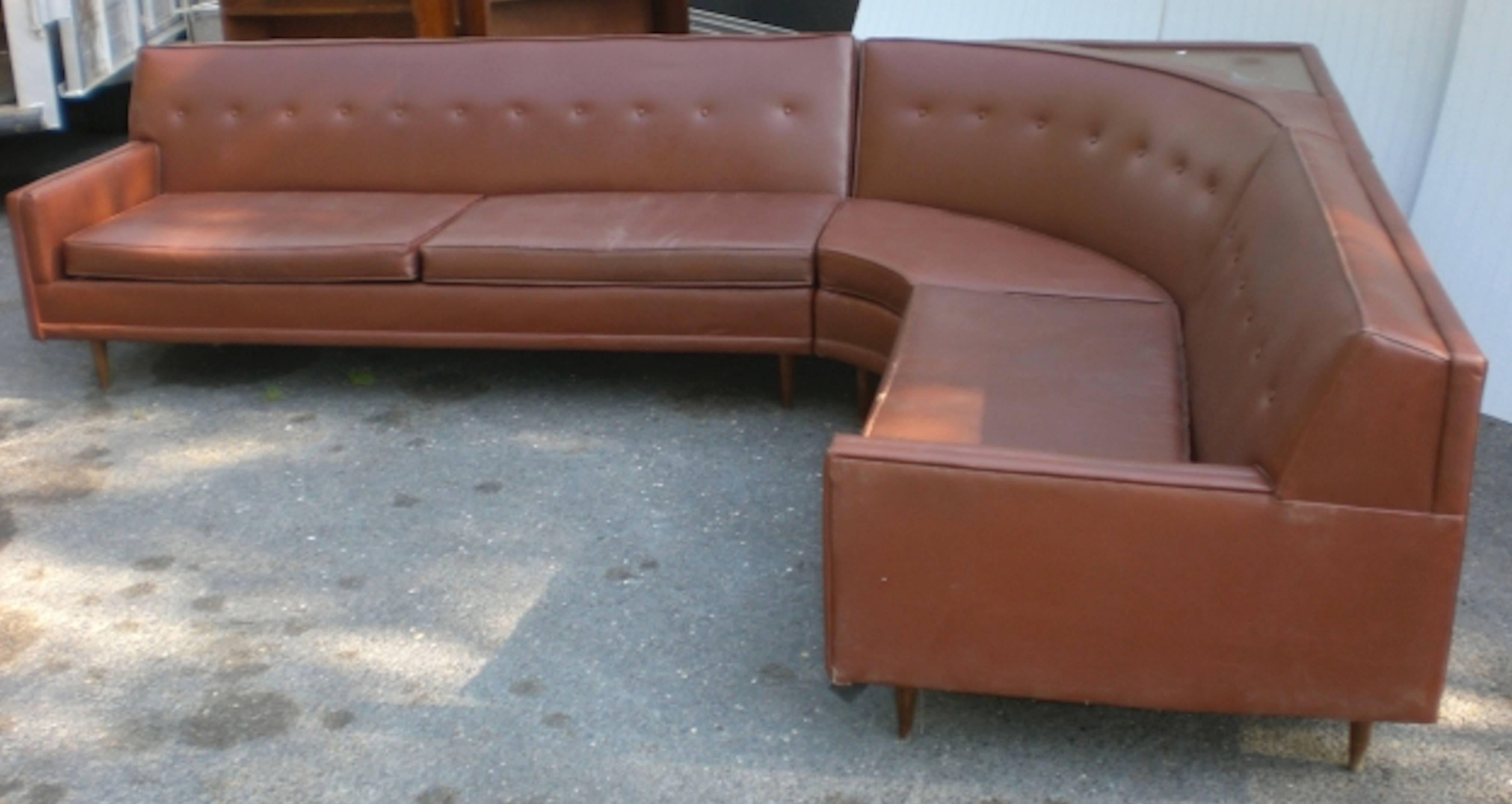 vintage l shaped sofa