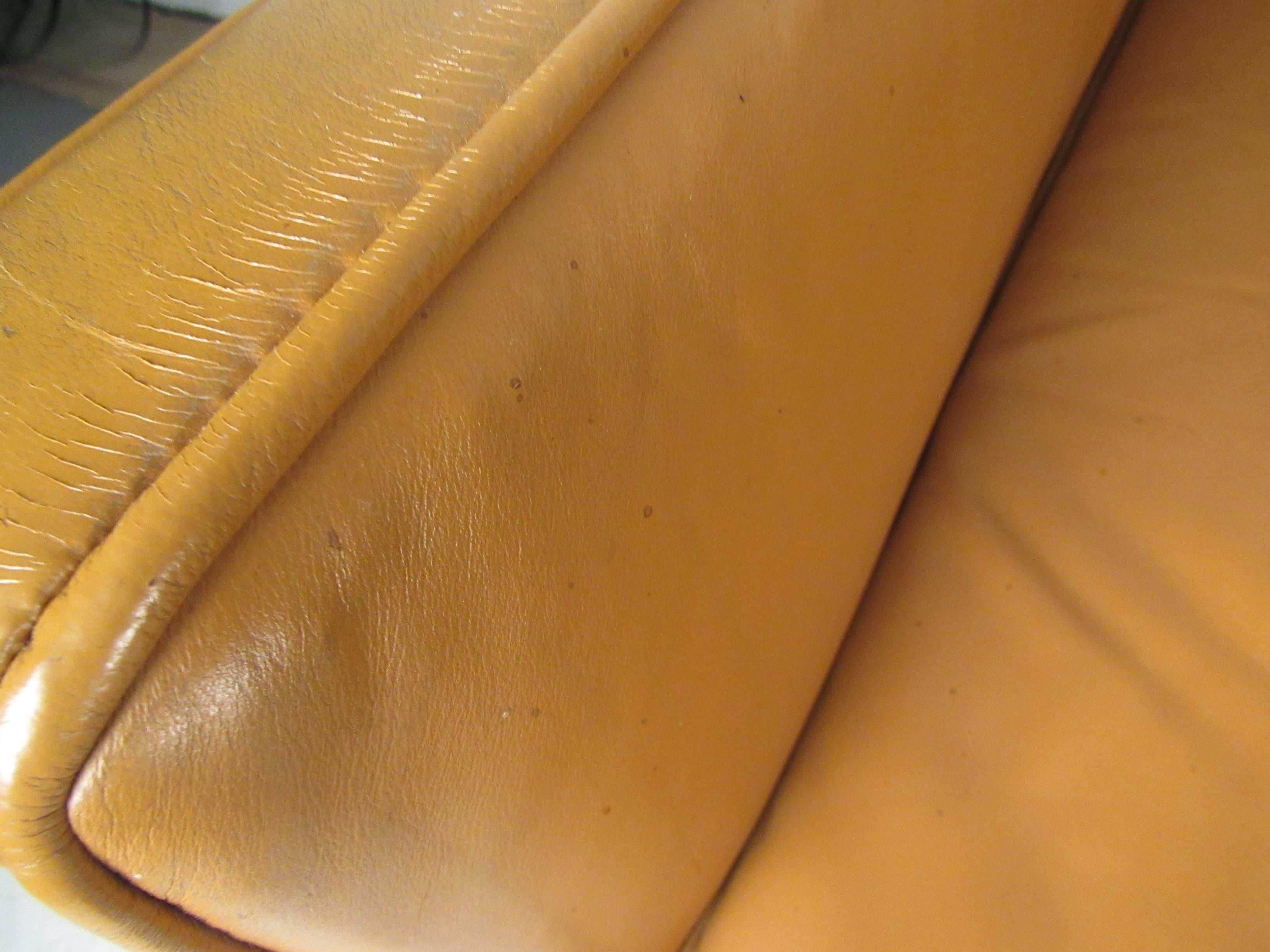Scandinavian Modern Leather Sofa after Børge Mogensen In Good Condition In Brooklyn, NY
