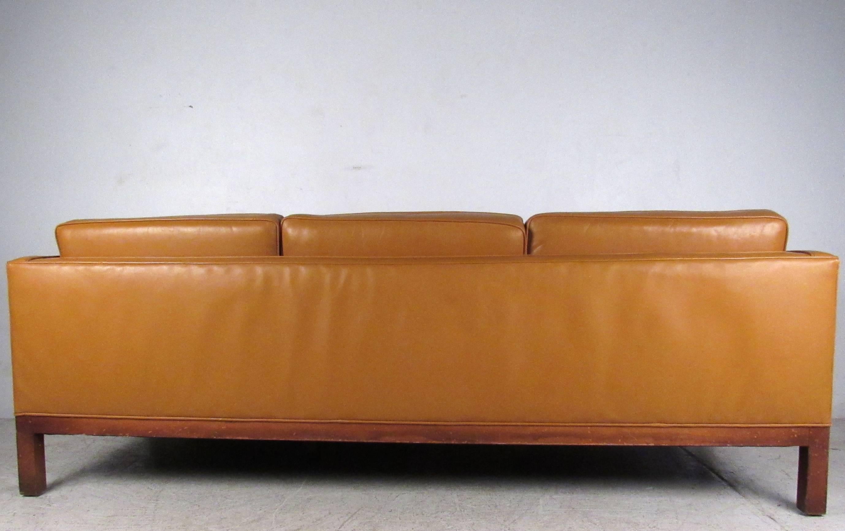 Mid-Century Modern Scandinavian Modern Leather Sofa after Børge Mogensen