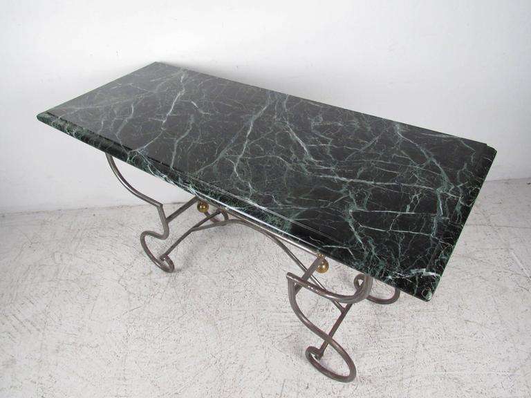 Unique Vintage MarbleTop Hall Table For Sale at 1stdibs
