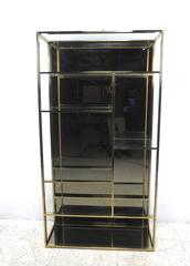 Unique Milo Baughman Style Brass Finish Etagere