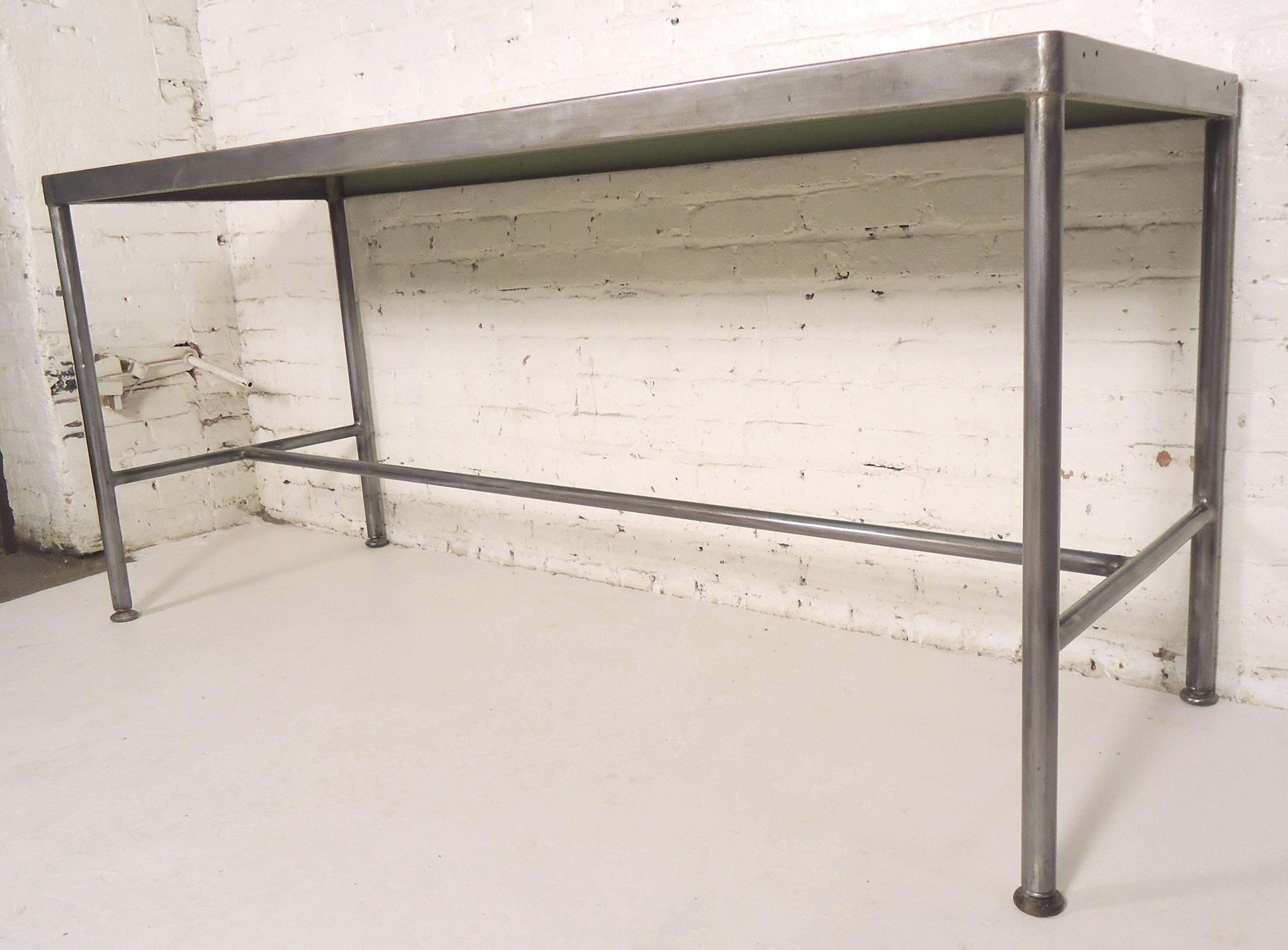 Mid-20th Century Long Industrial Table Restored