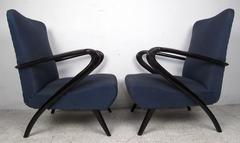 Pair Italian Modern Paolo Buffa Style Armchairs