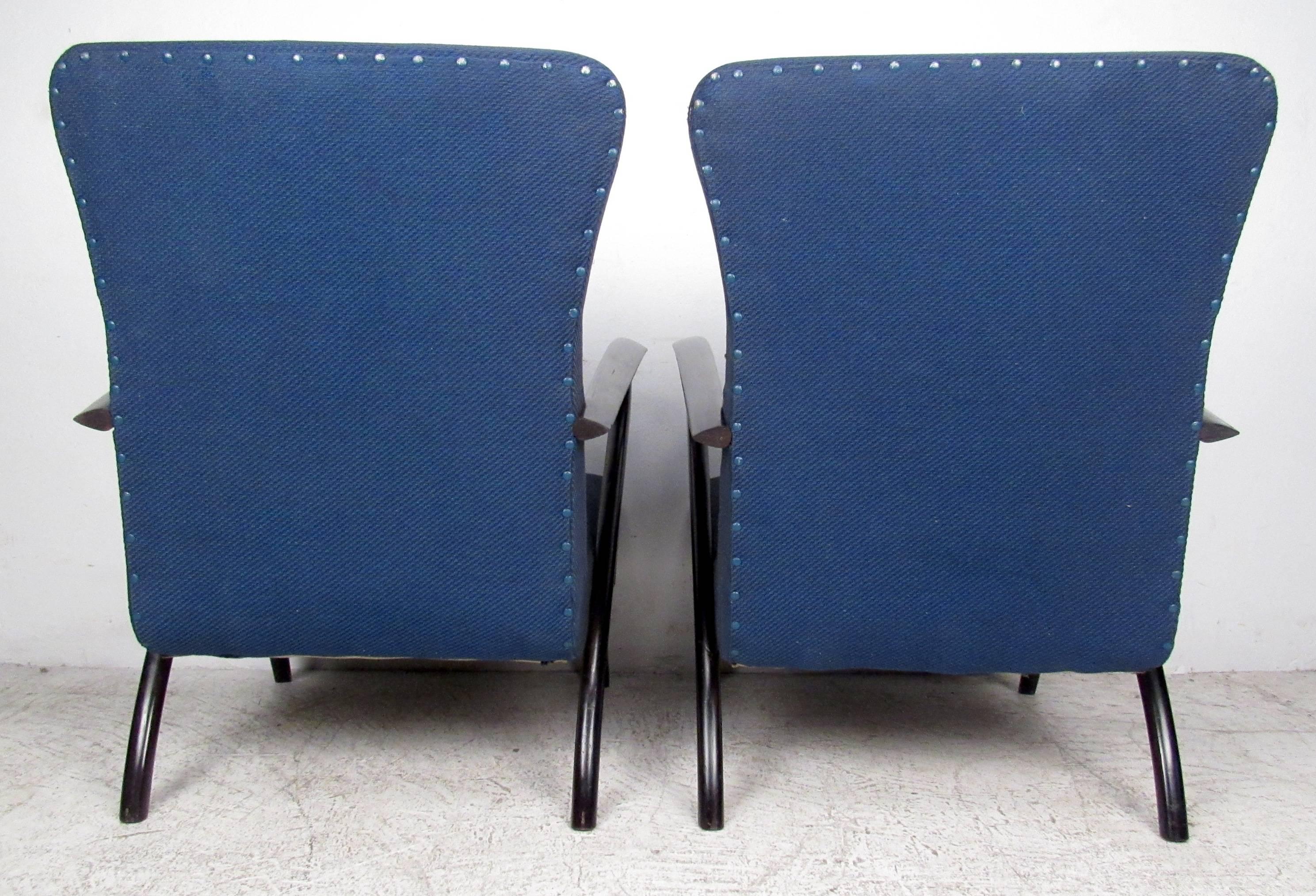 Mid-20th Century Pair Italian Modern Paolo Buffa Style Armchairs  For Sale