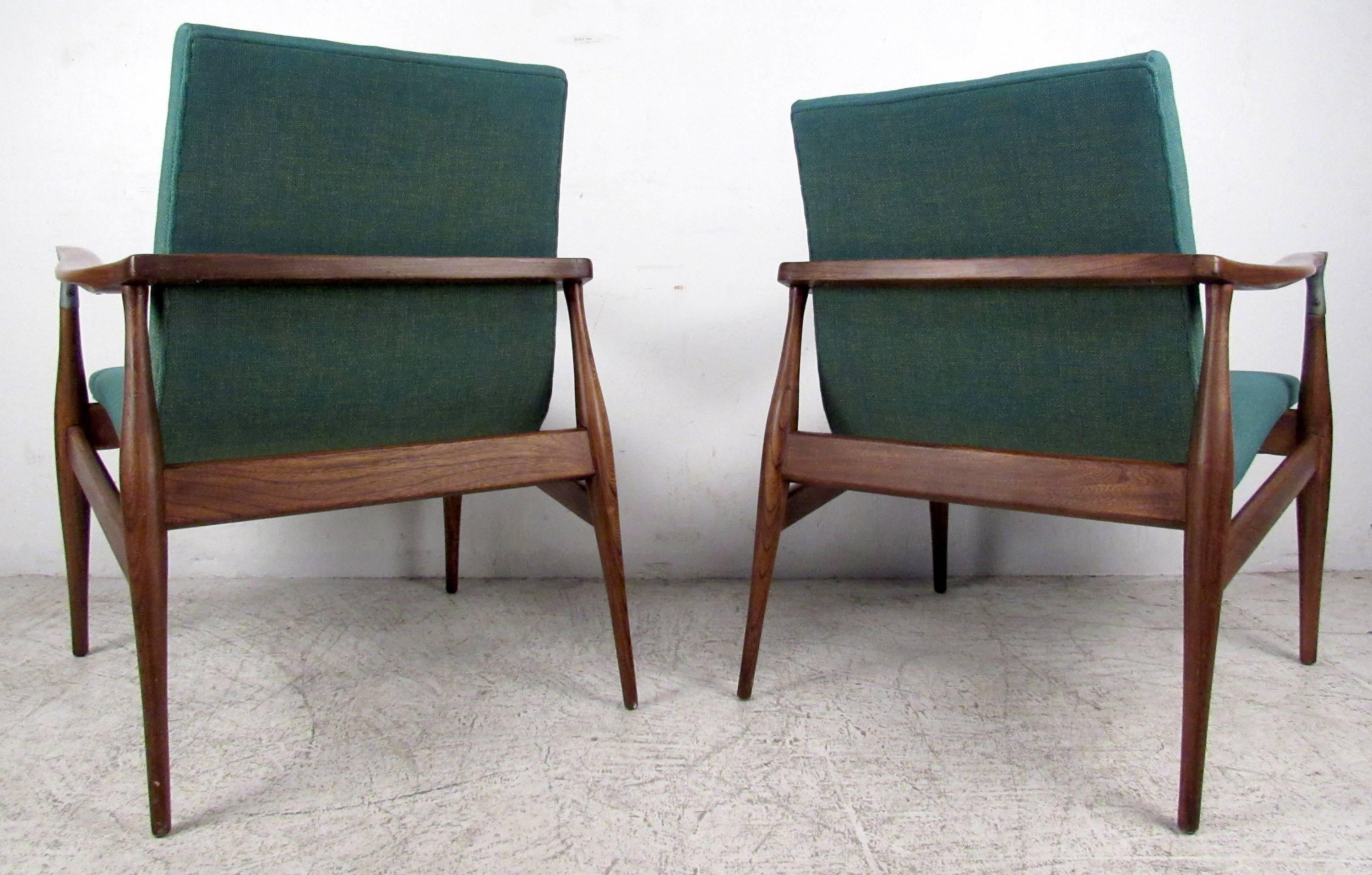 Upholstery Stunning Sculpted Arm Chairs, Mid-Century Modern