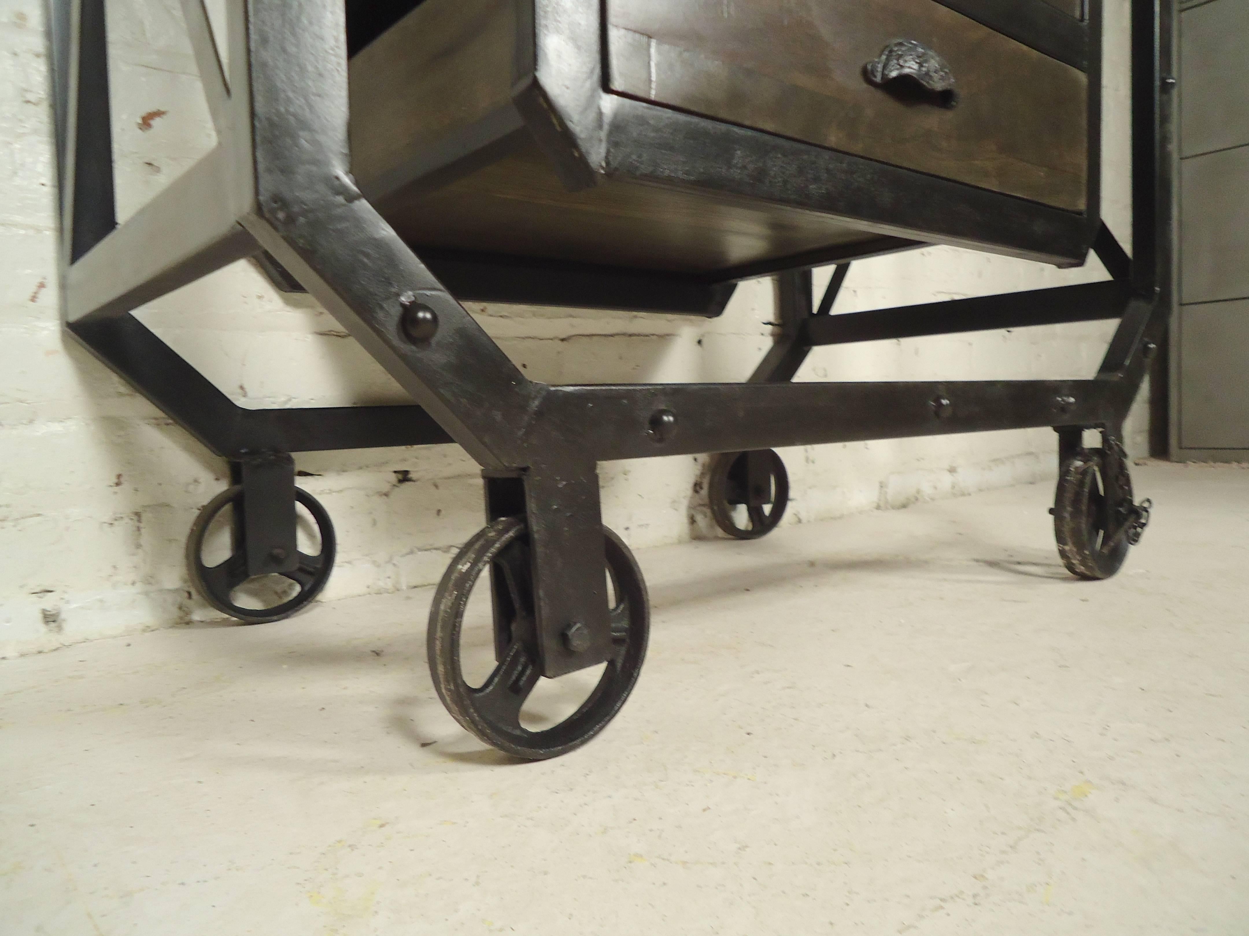 Industrial Style Rolling Cart 1