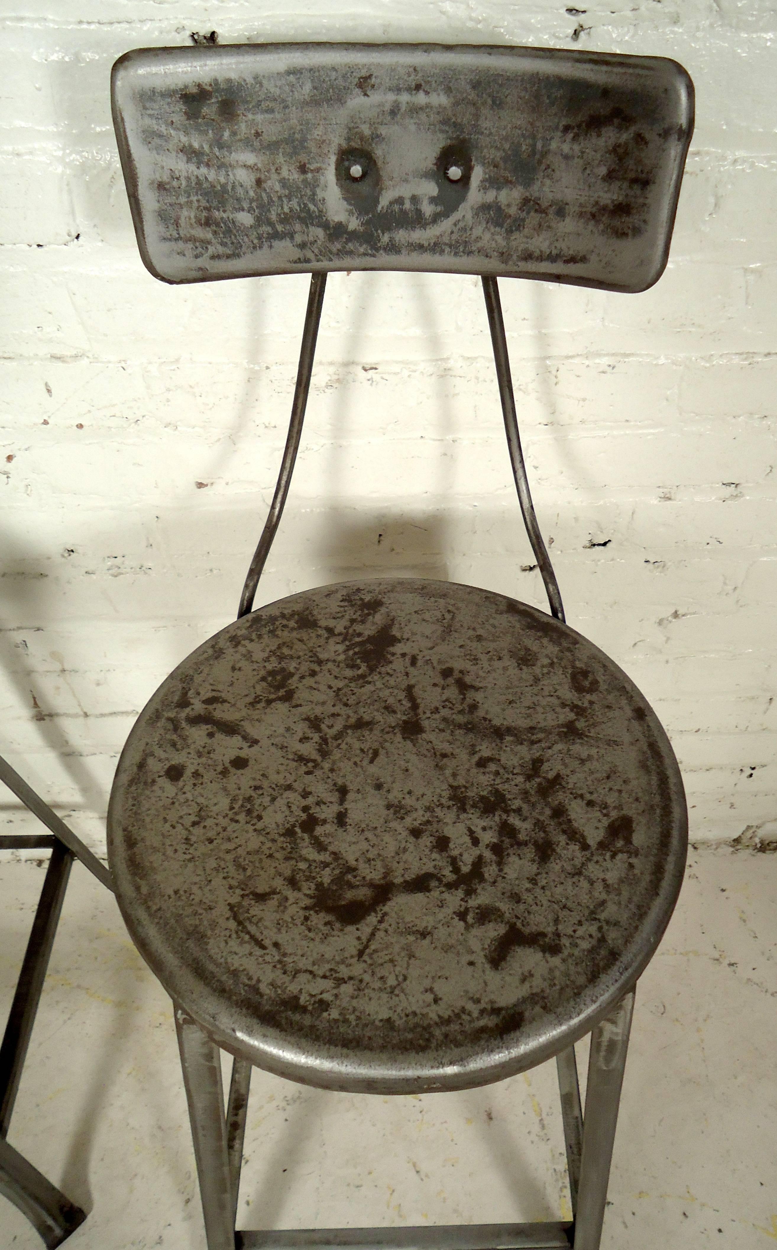Pair of Toledo Style Industrial Factory Stools 1