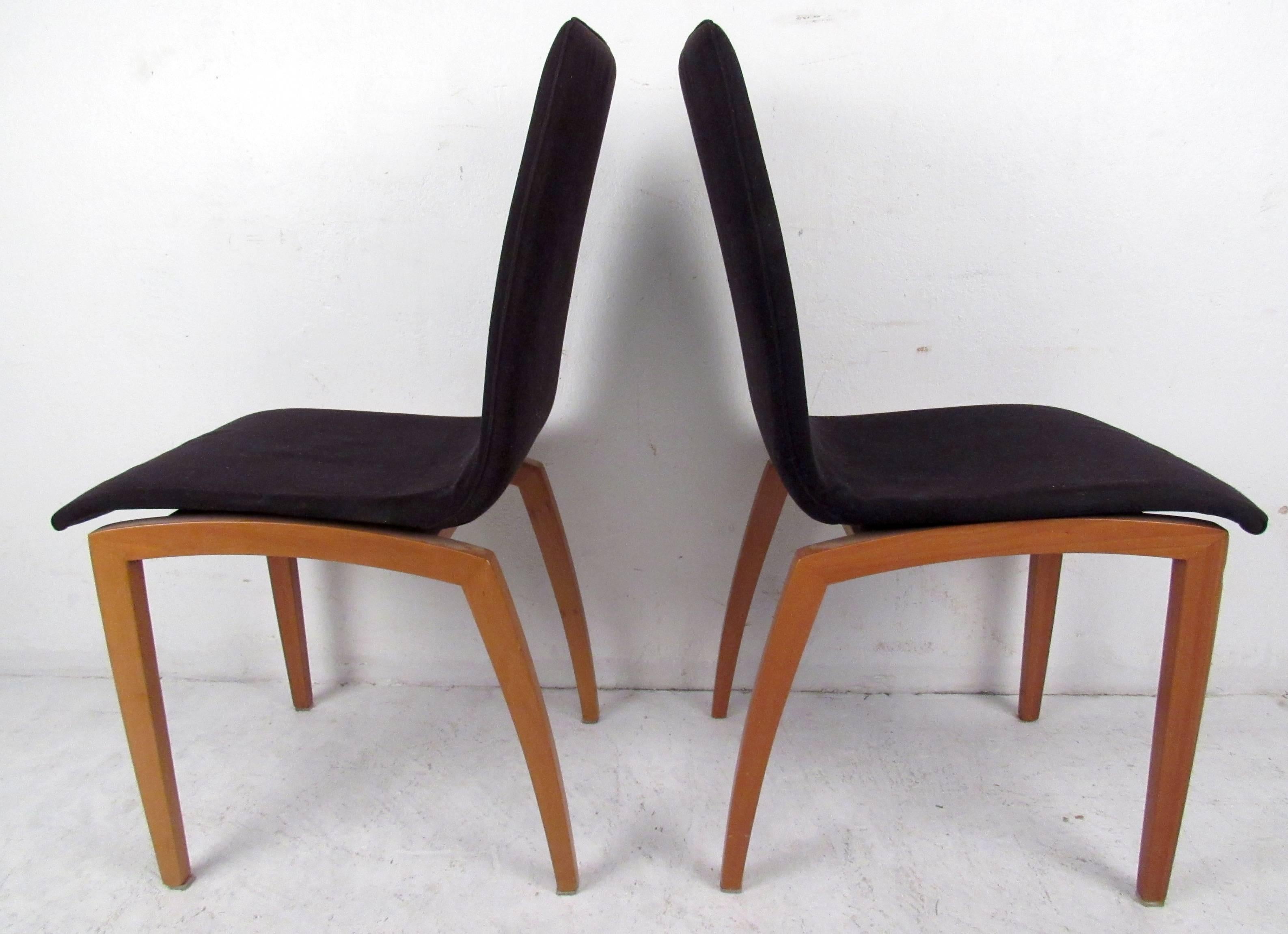 Wood Four Mid-Century Italian Dining Chairs For Sale