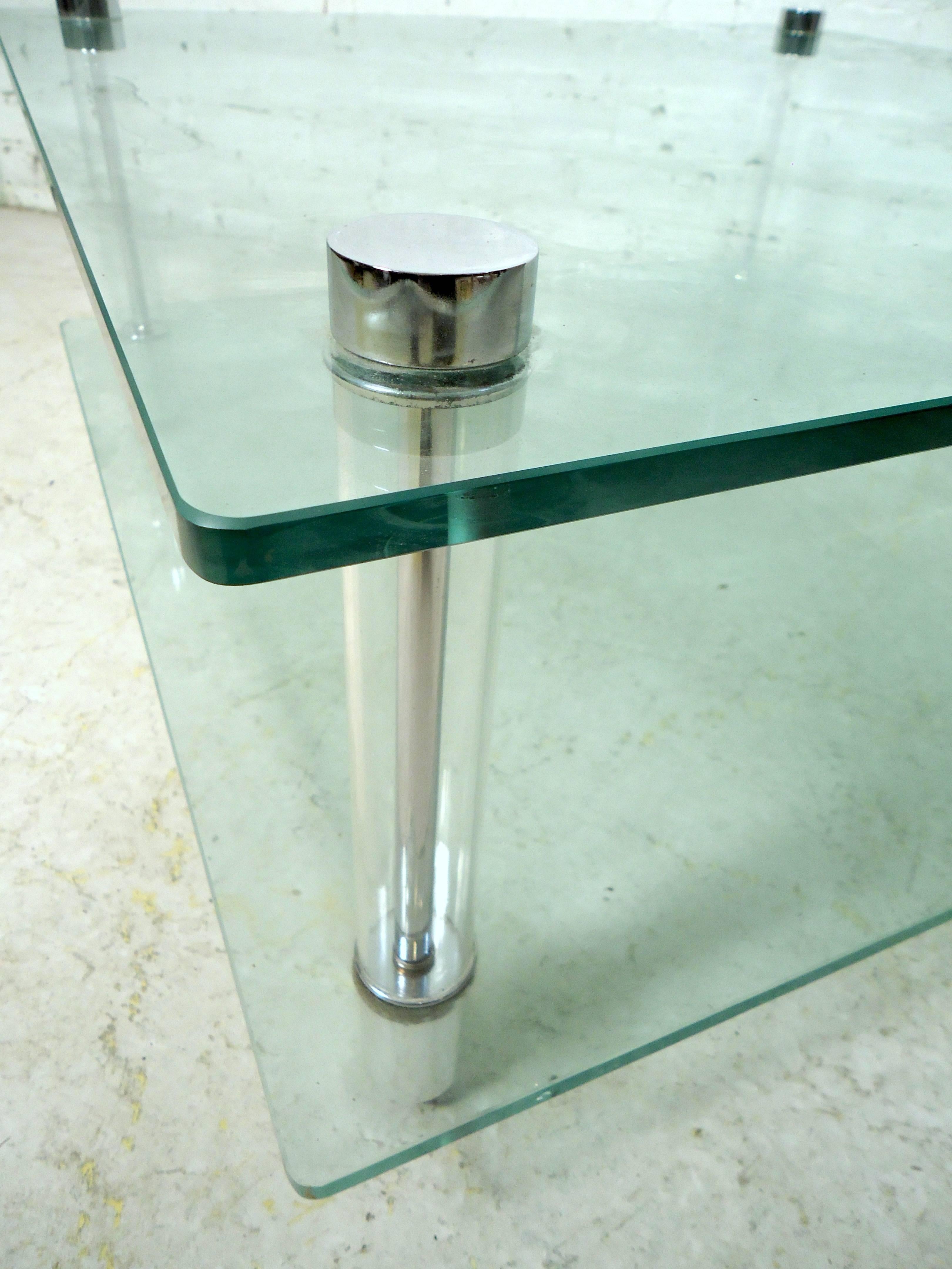 Late 20th Century Mid-Century Glass and Lucite Coffee Table