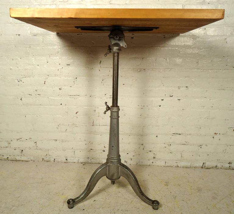 MidCentury Butcher Block Drafting Table For Sale at 1stDibs