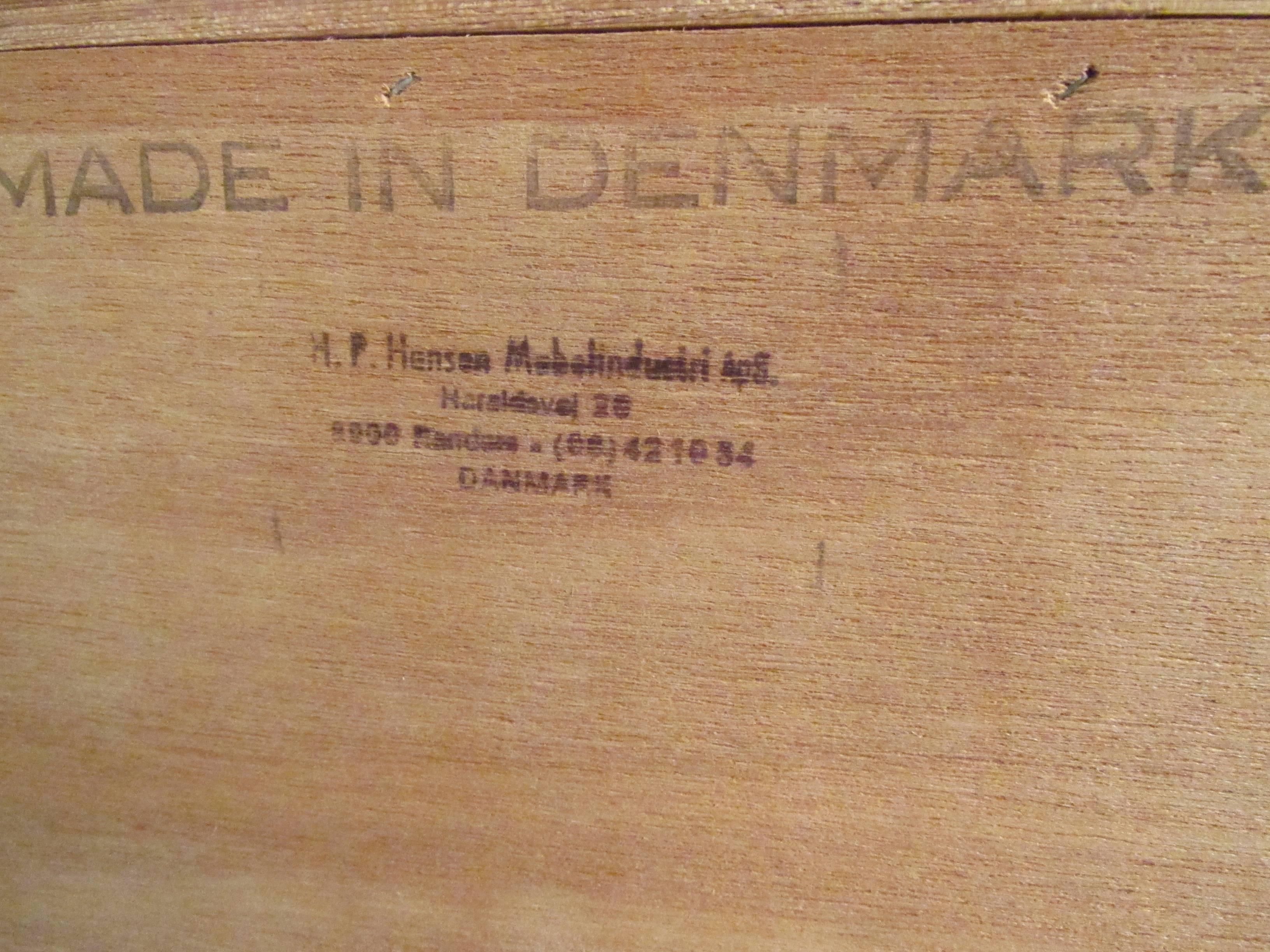 Danish Mid-Century H.P. Hansen Teak Sideboard with Top Bookcase Display