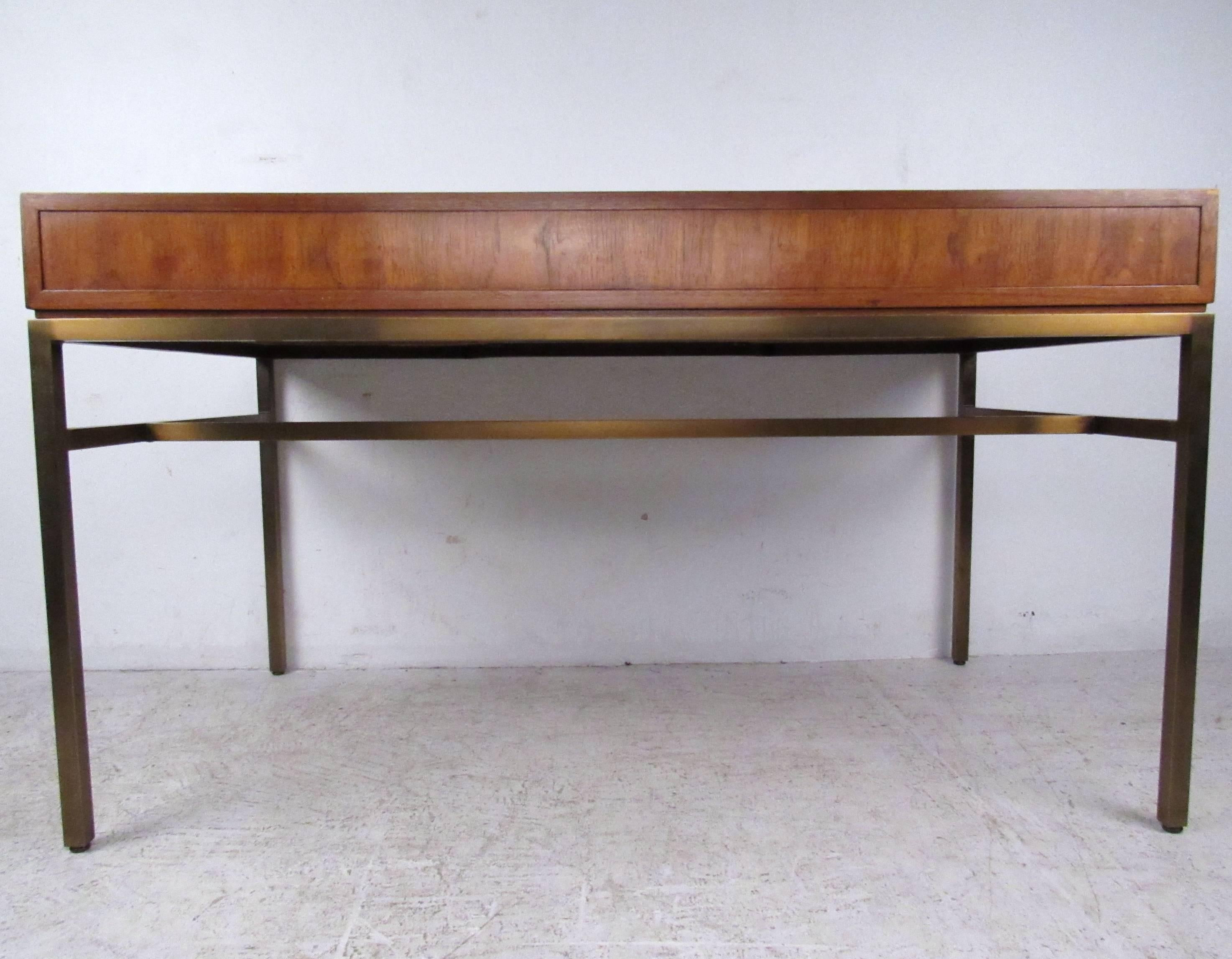 Mid-Century Modern Vintage Campaign Style Desk by Drexel