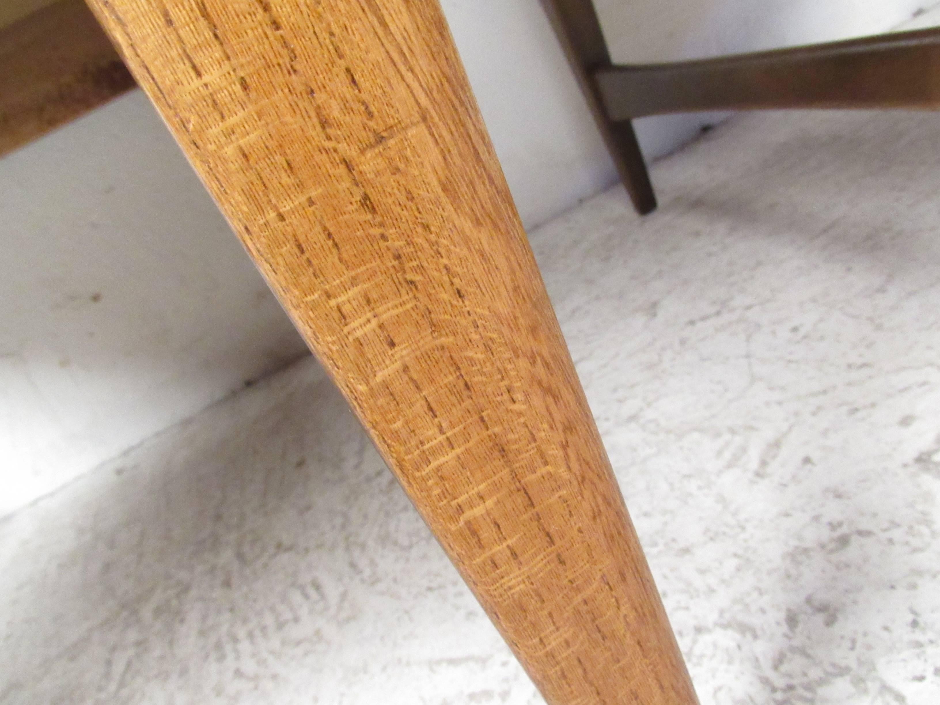 Pair of Mid-Century Modern Cane Front End Tables by Lane For Sale 1