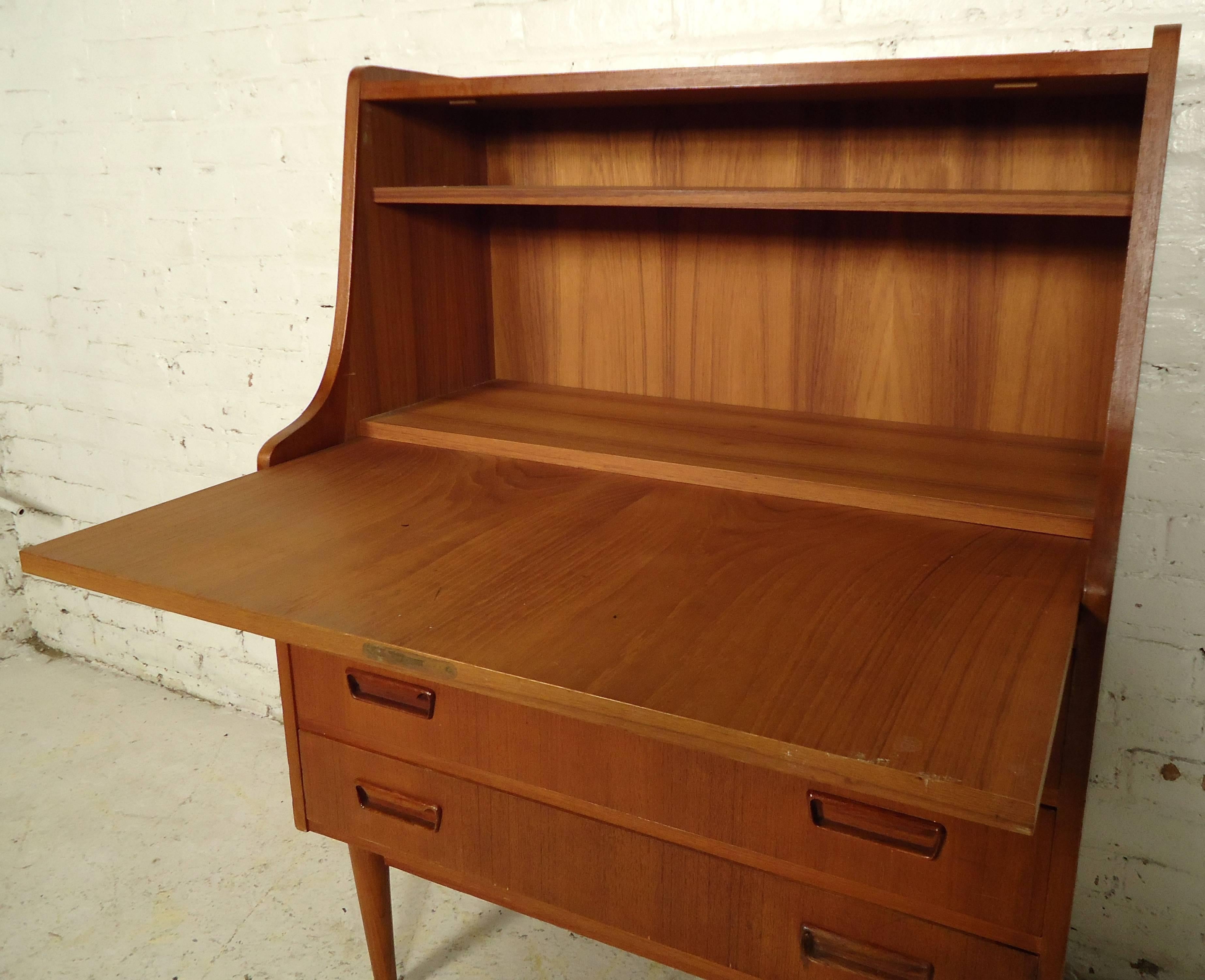 Mid-Century Danish Drop Front Secretary 1