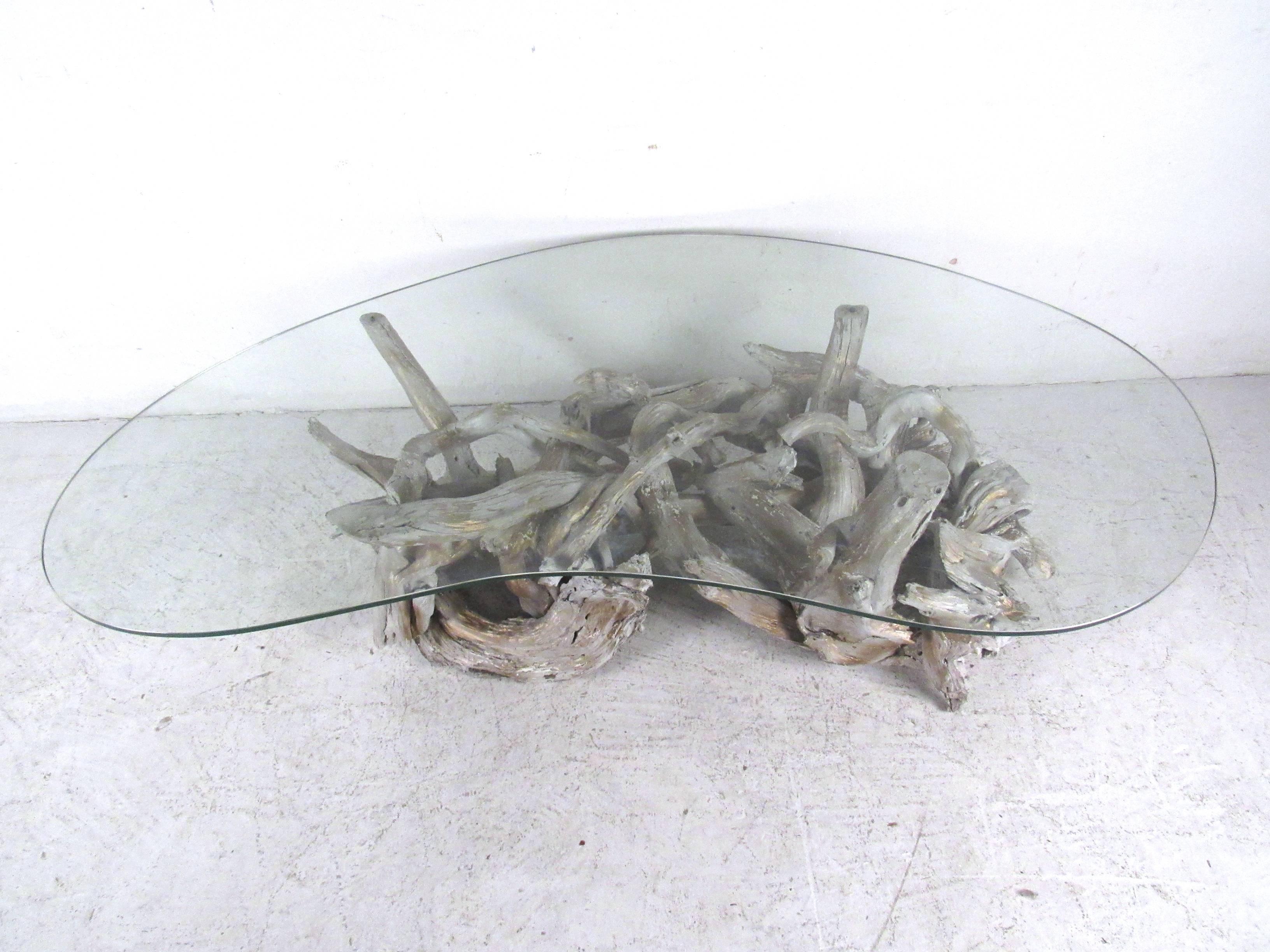 Mid-Century Modern Set of Boho Driftwood Tables For Sale