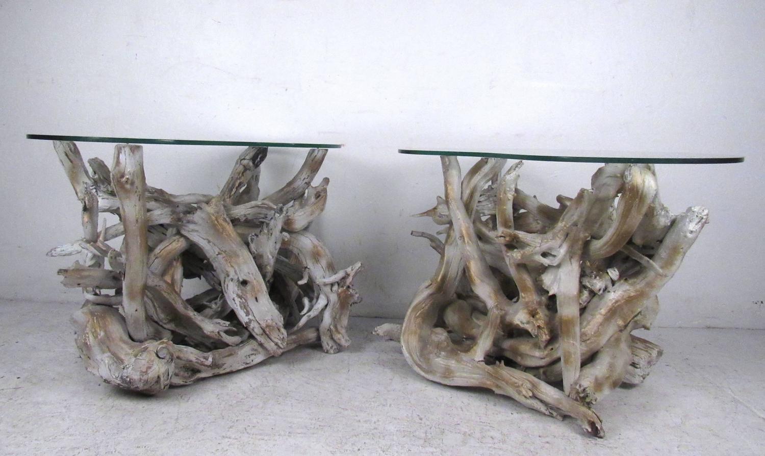 Unique Set of Free Form Vintage Driftwood Tables For Sale