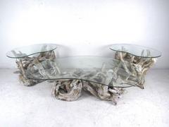 Ensemble de tables Boho en bois flotté