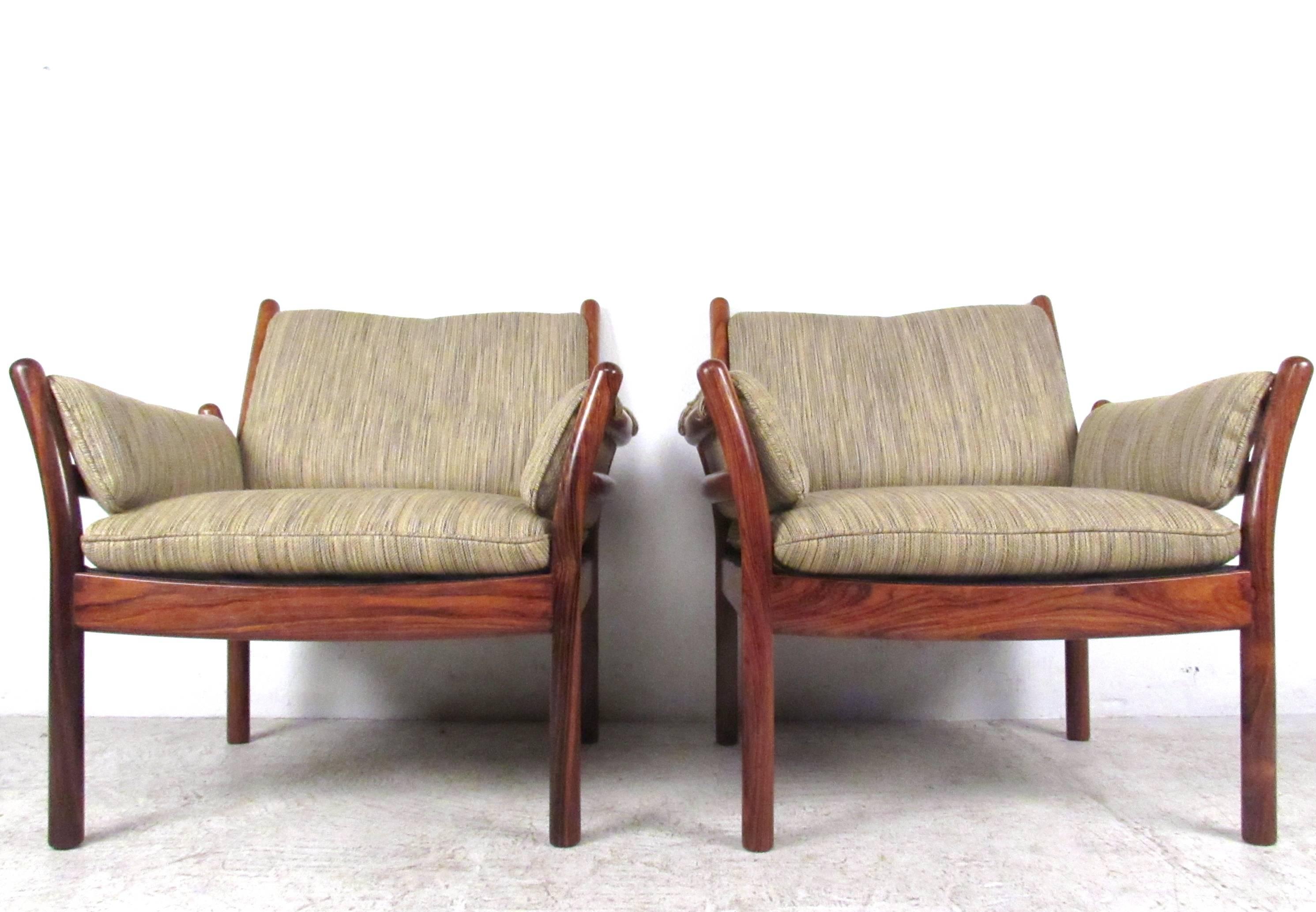 Illum Wikkelsø Rosewood Lounge Chairs for CFC Silkeborg In Good Condition In Brooklyn, NY