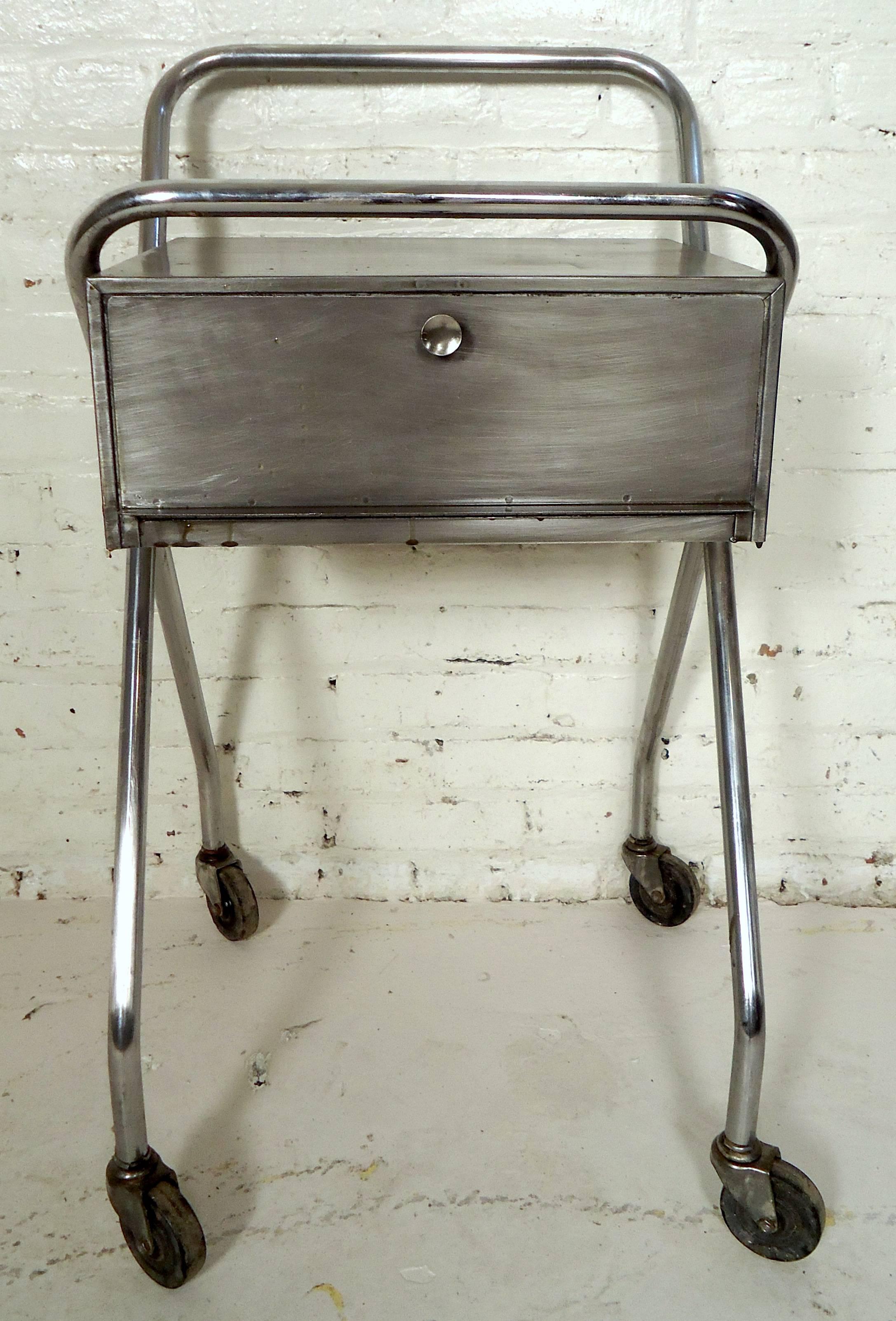 Metal Petite Industrial Rolling Table