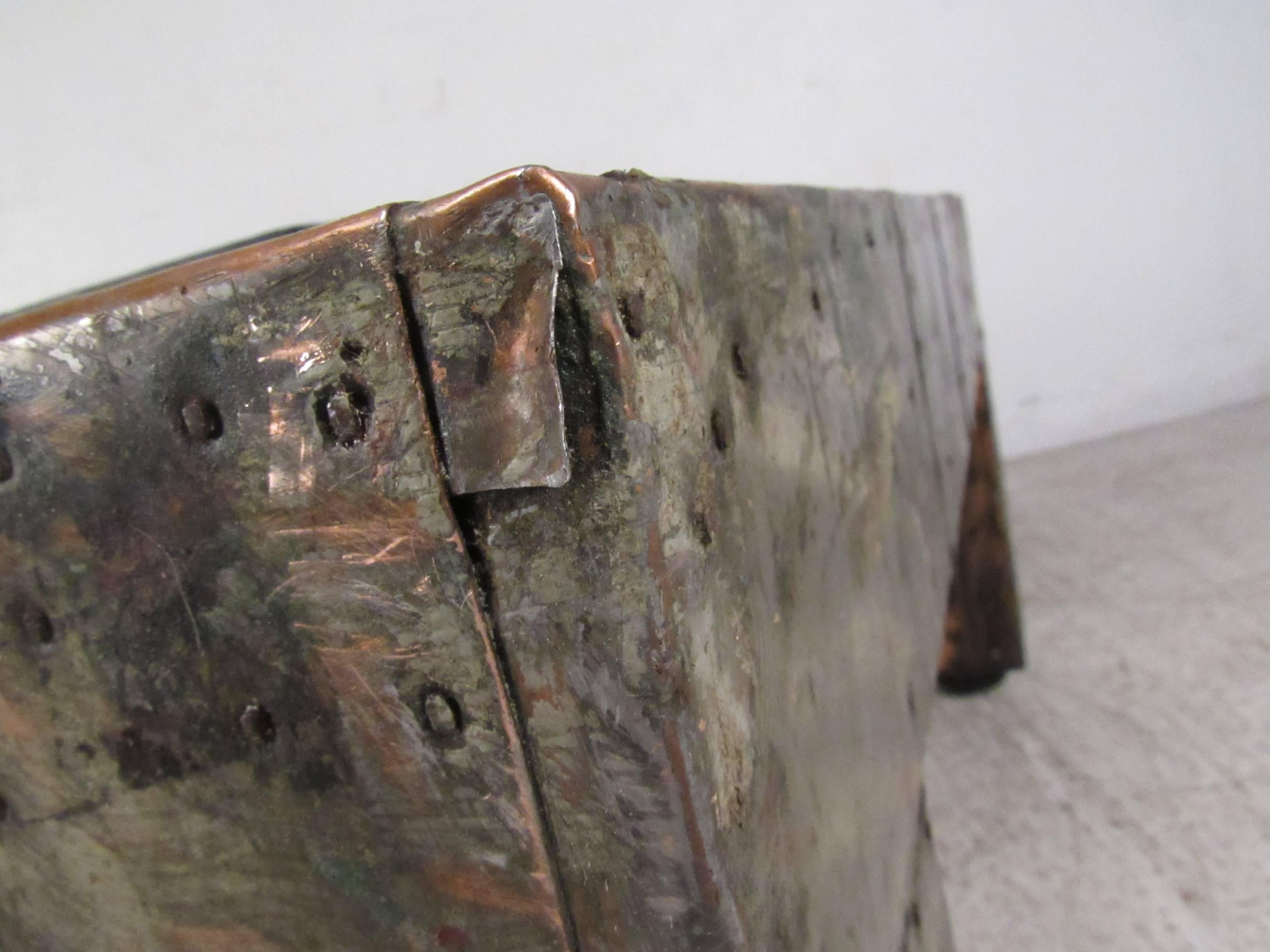 Late 20th Century Paul Evans Patchwork Metal and Slate Coffee Table For Sale
