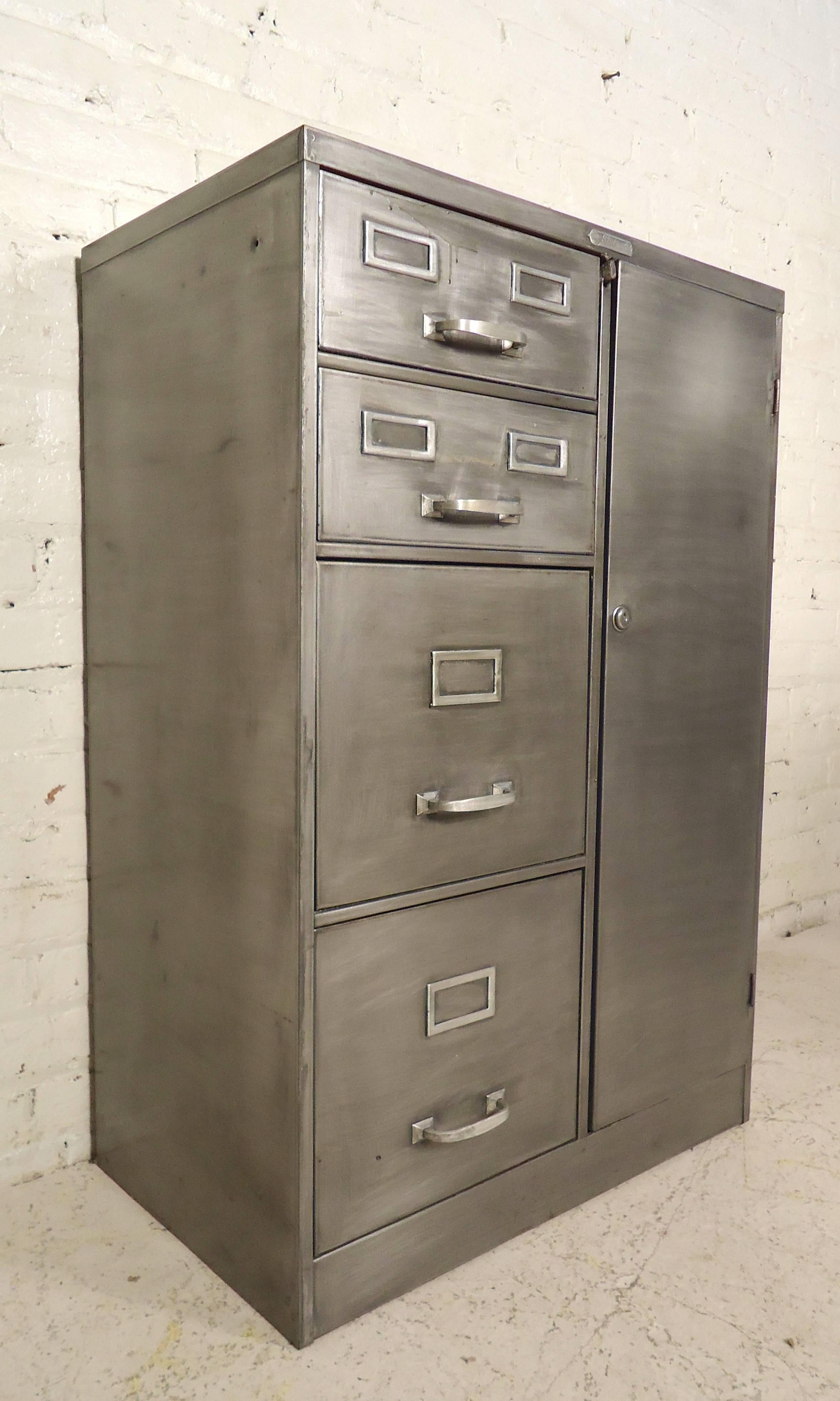 Restored metal cabinet with various units, including closed door storage. Heavy construction, refinished and perfect for home or office.

(Please confirm item location - NY or NJ - with dealer)
 