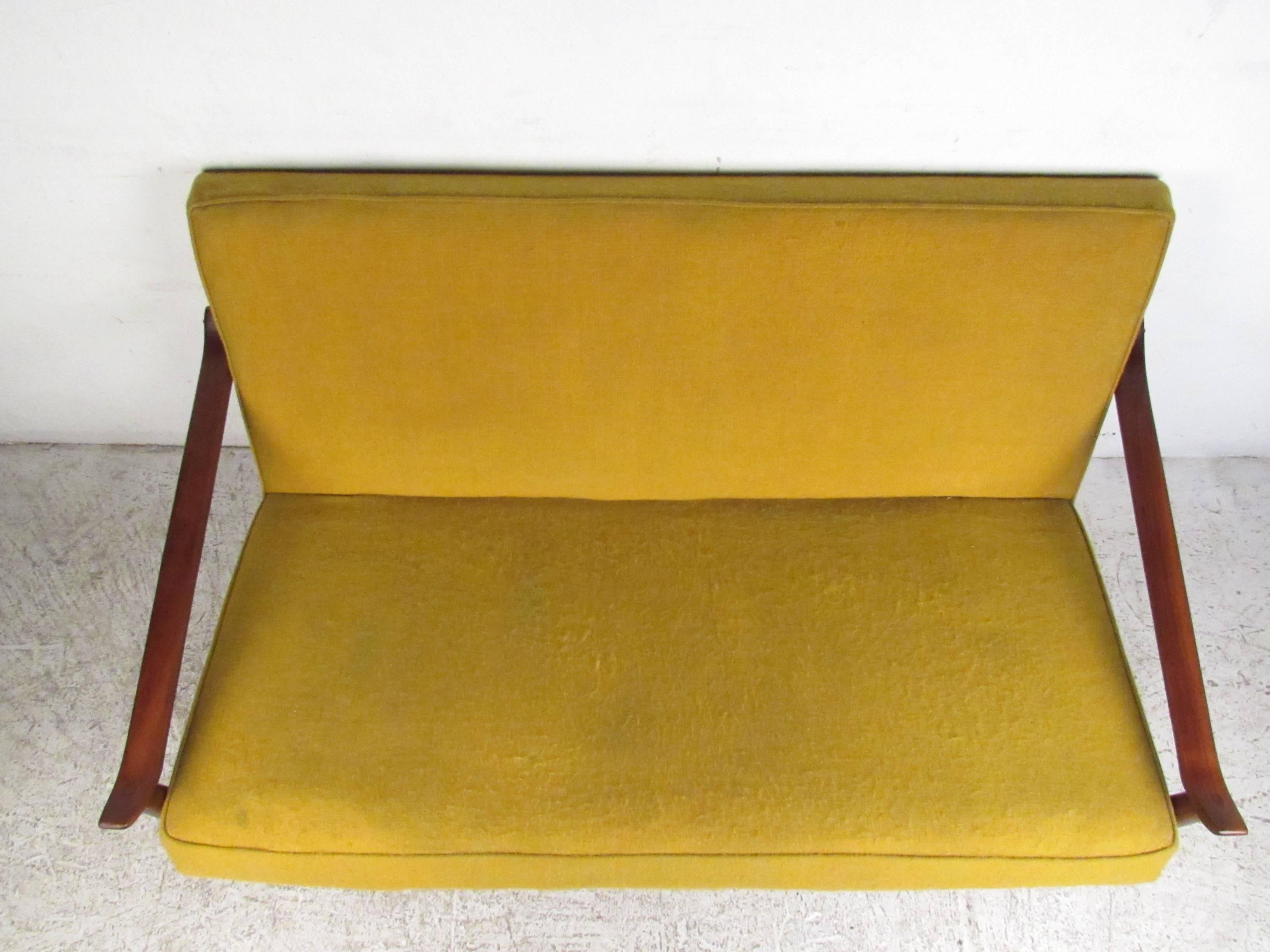 Danish Stunning Scandinavian Modern Teak Love Seat