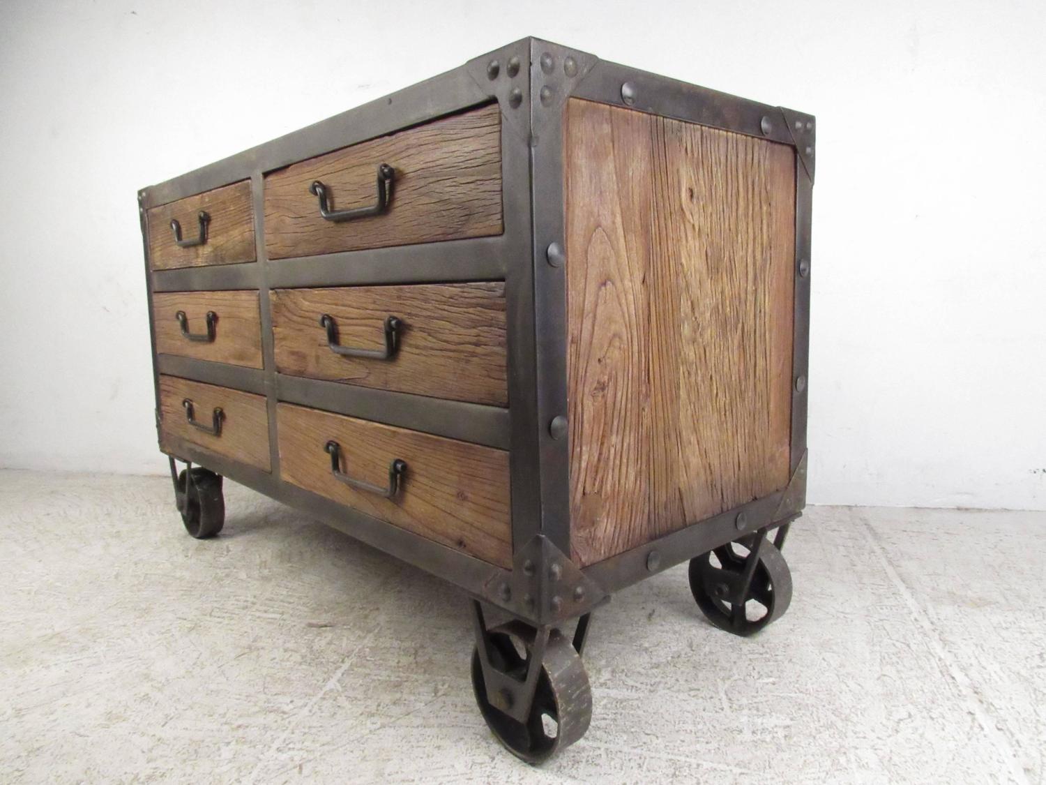 Industrial Style Six Drawer Dresser For Sale At 1stdibs