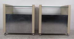 Pair of Mid-Century Mirrored Nightstands