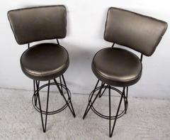Pair of Mid-Century Frederick Weinberg Style Stools