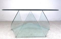 Unique Mid-Century Molded Glass Coffee Table by Pace