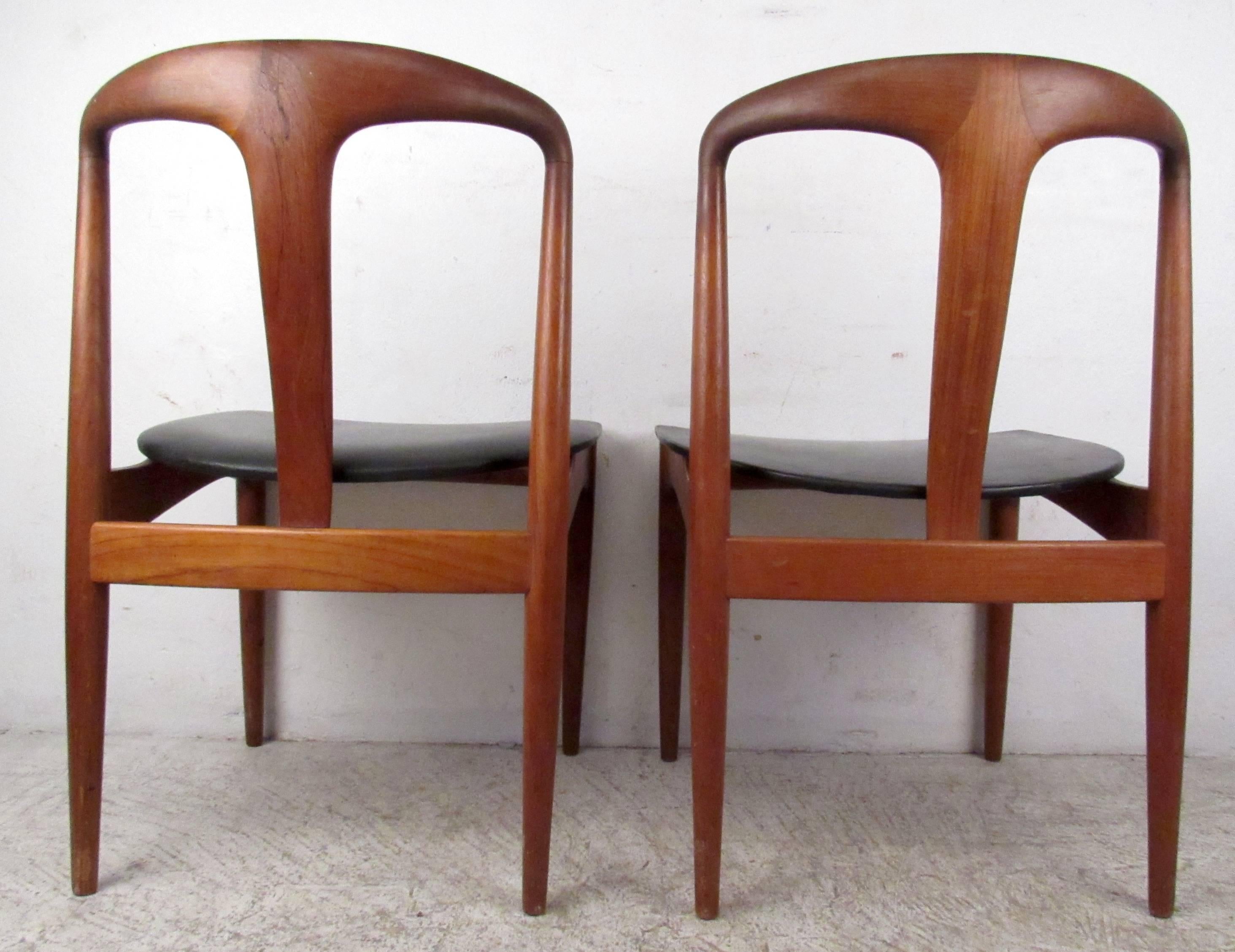 mid century teak dining chairs