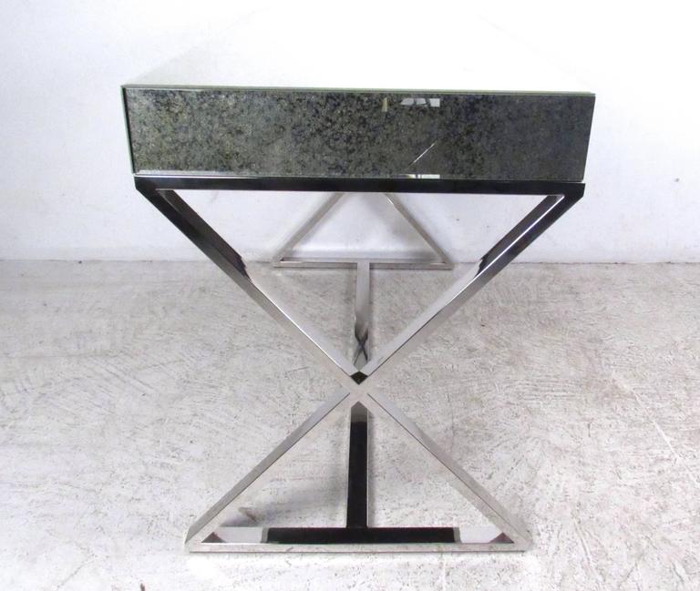 Mid-Century Style Glass Top Writing Desk For Sale 1