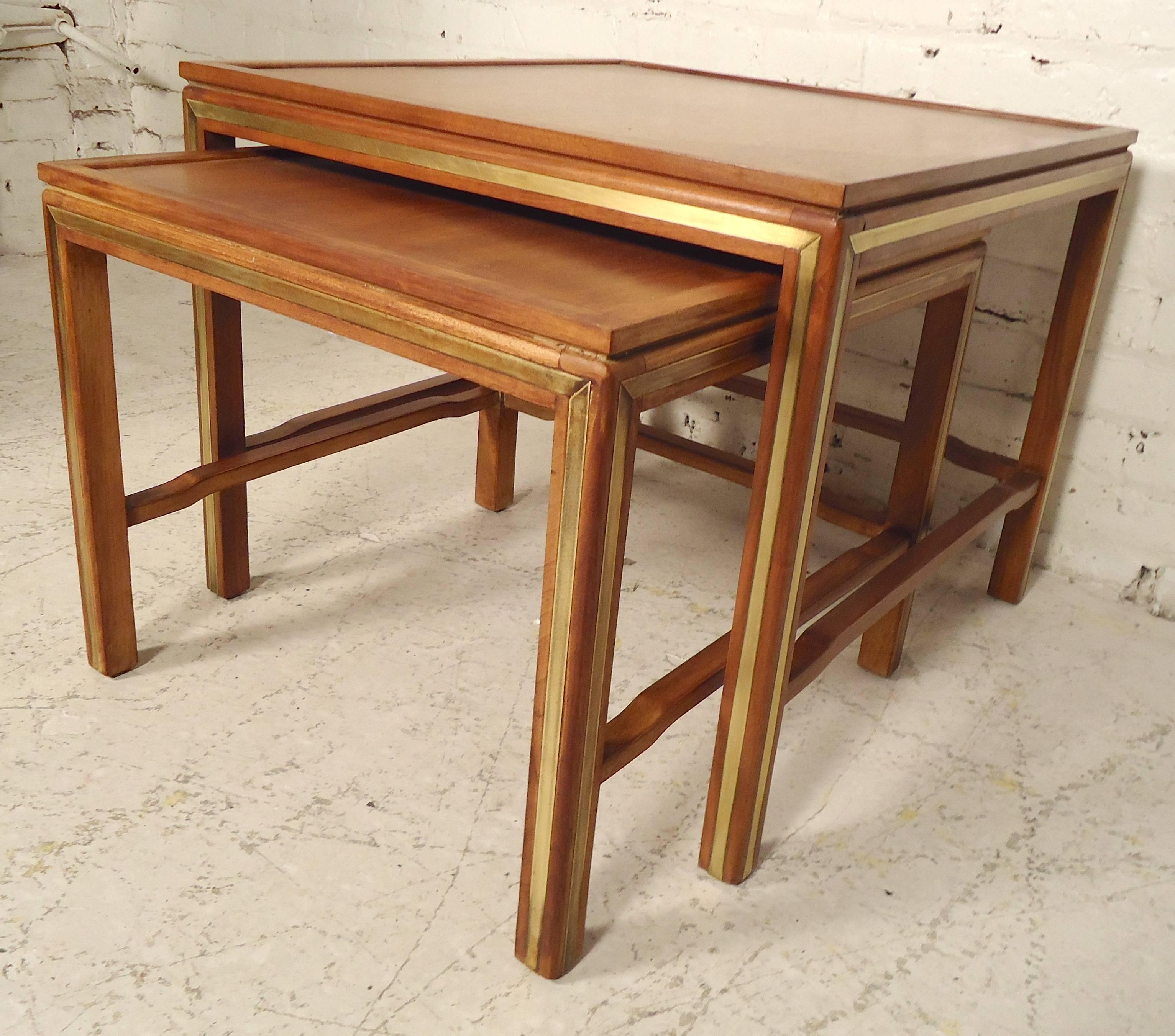 Mid-Century Modern Rare Nesting Tables by Widdicomb For Sale