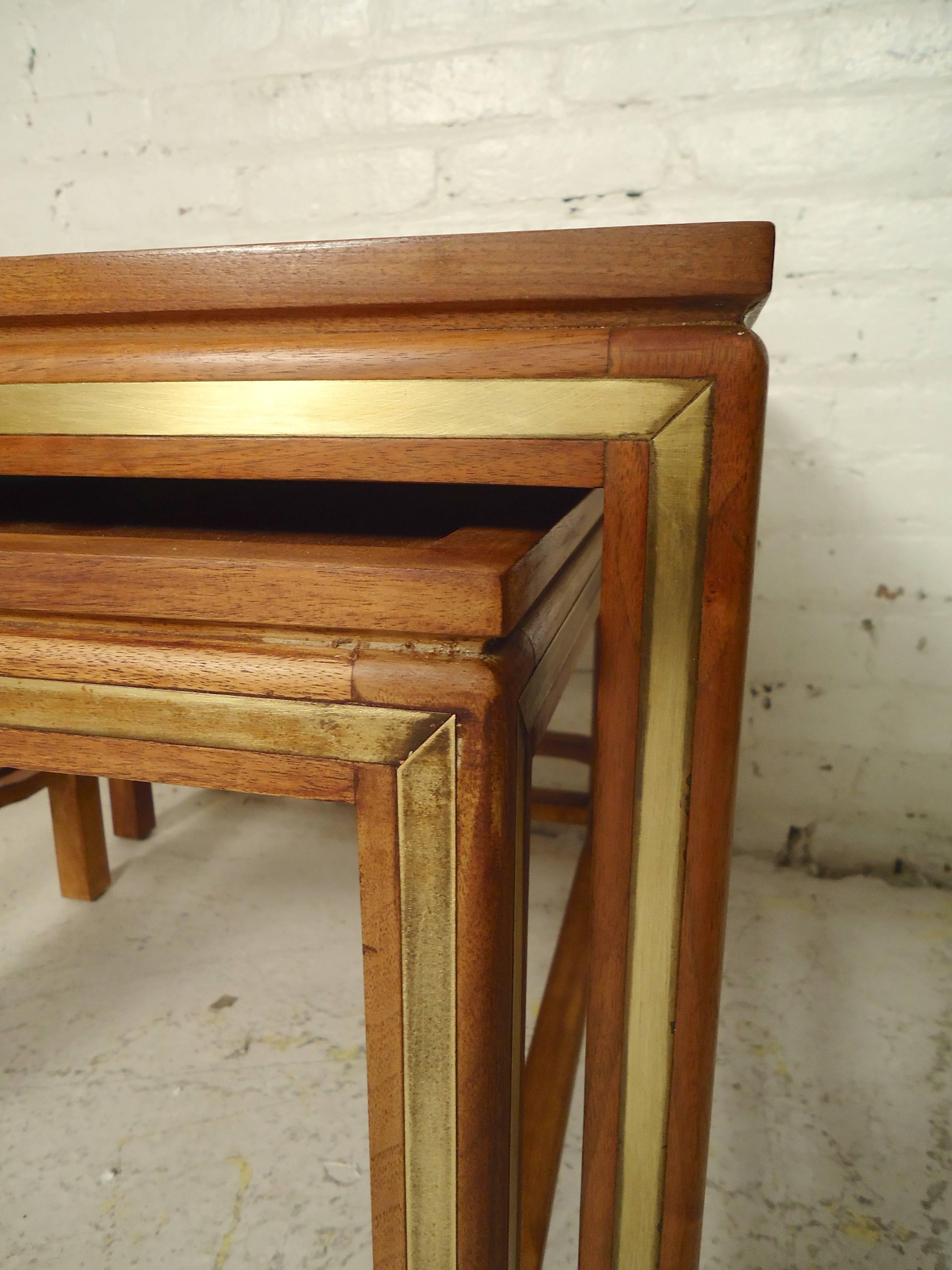 Wood Rare Nesting Tables by Widdicomb For Sale