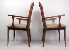 Six Mid-Century Cane Back Dining Room Chairs