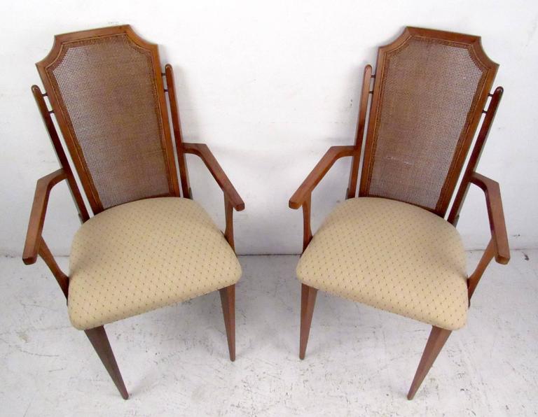 Six MidCentury Cane Back Dining Room Chairs For Sale at 1stDibs