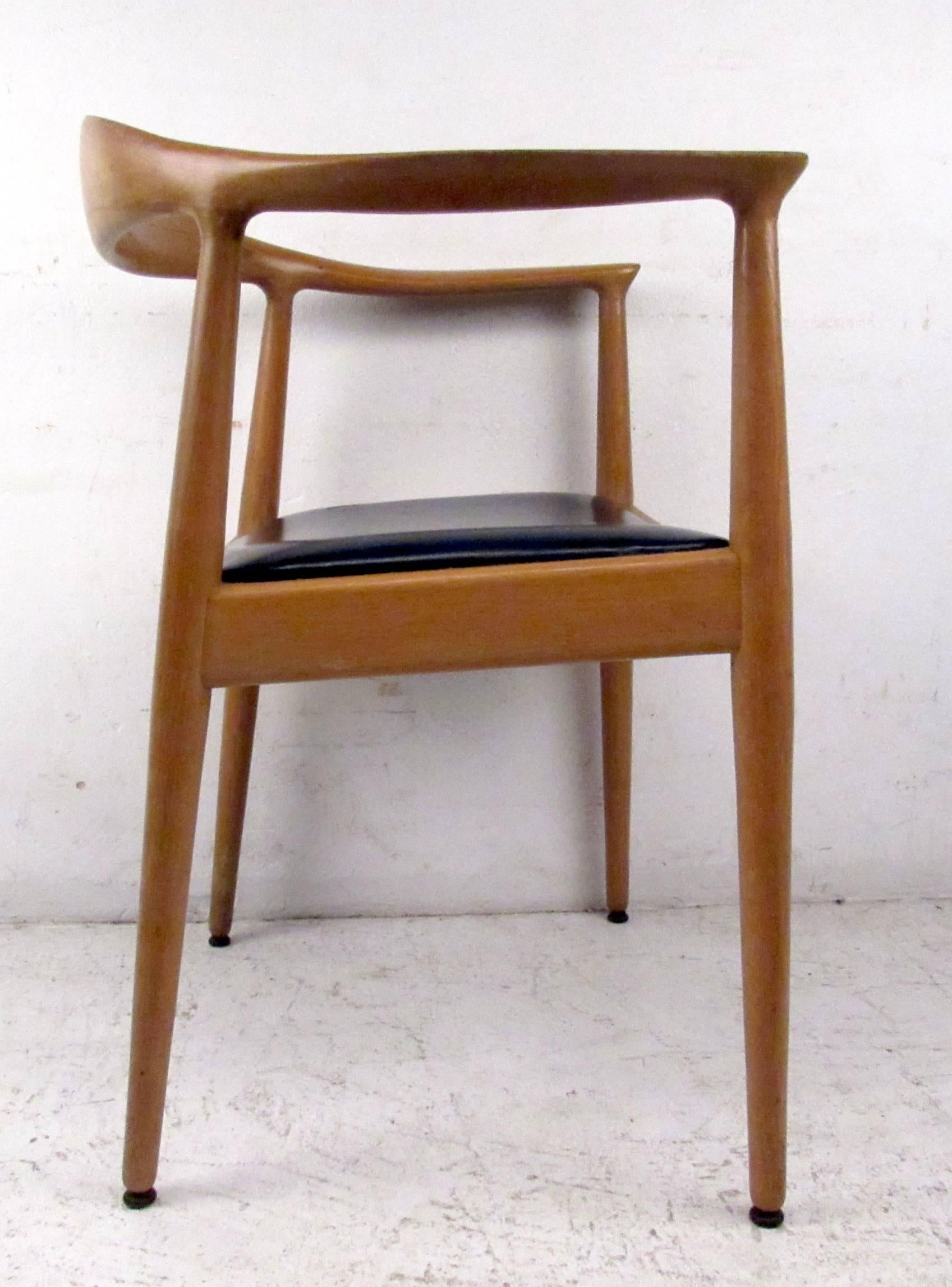 Mid-Century Modern Vintage Modern Sculpted Armchair For Sale